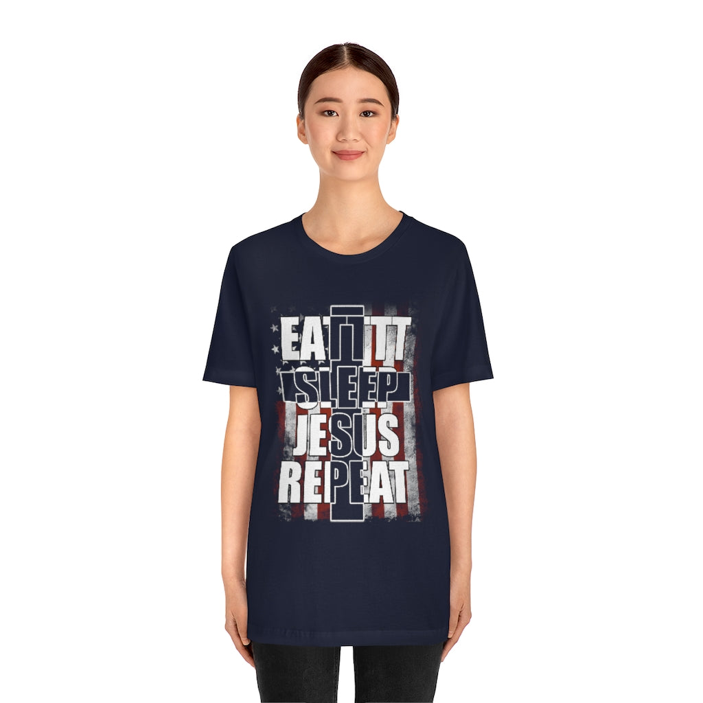 Jesus Repeat Unisex Jersey Short Sleeve Tee