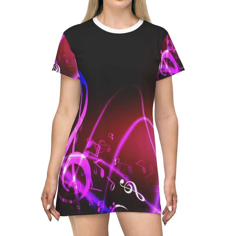 Floating Notes Music T-Shirt Dress