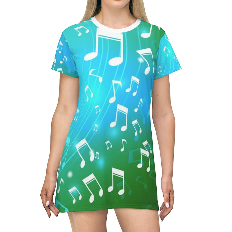 Curving Notes Music T-Shirt Dress