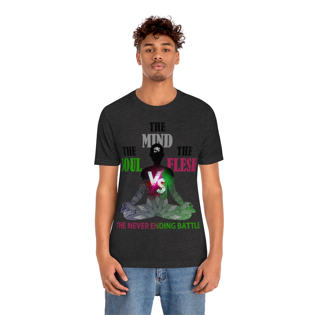 The Soul vs. The Flesh vs. The Mind Unisex Jersey Short Sleeve Tee