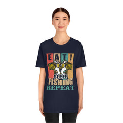 Fishing Repeat Unisex Jersey Short Sleeve Tee