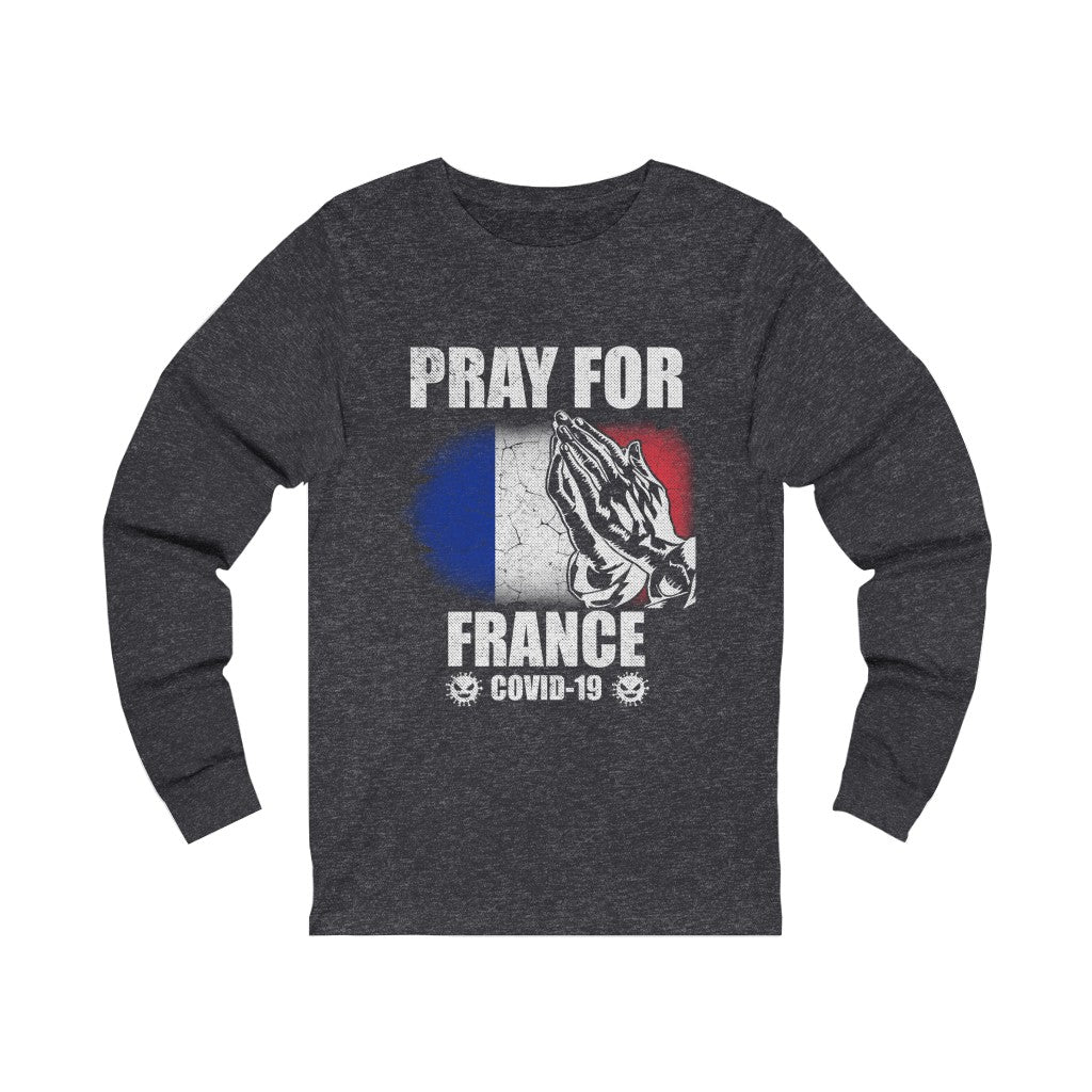 Pray For France Unisex Jersey Long Sleeve Tee