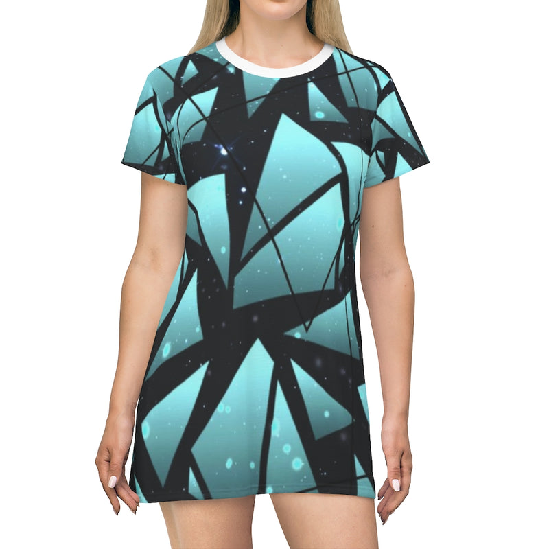 Shattered Geometric T-Shirt Dress