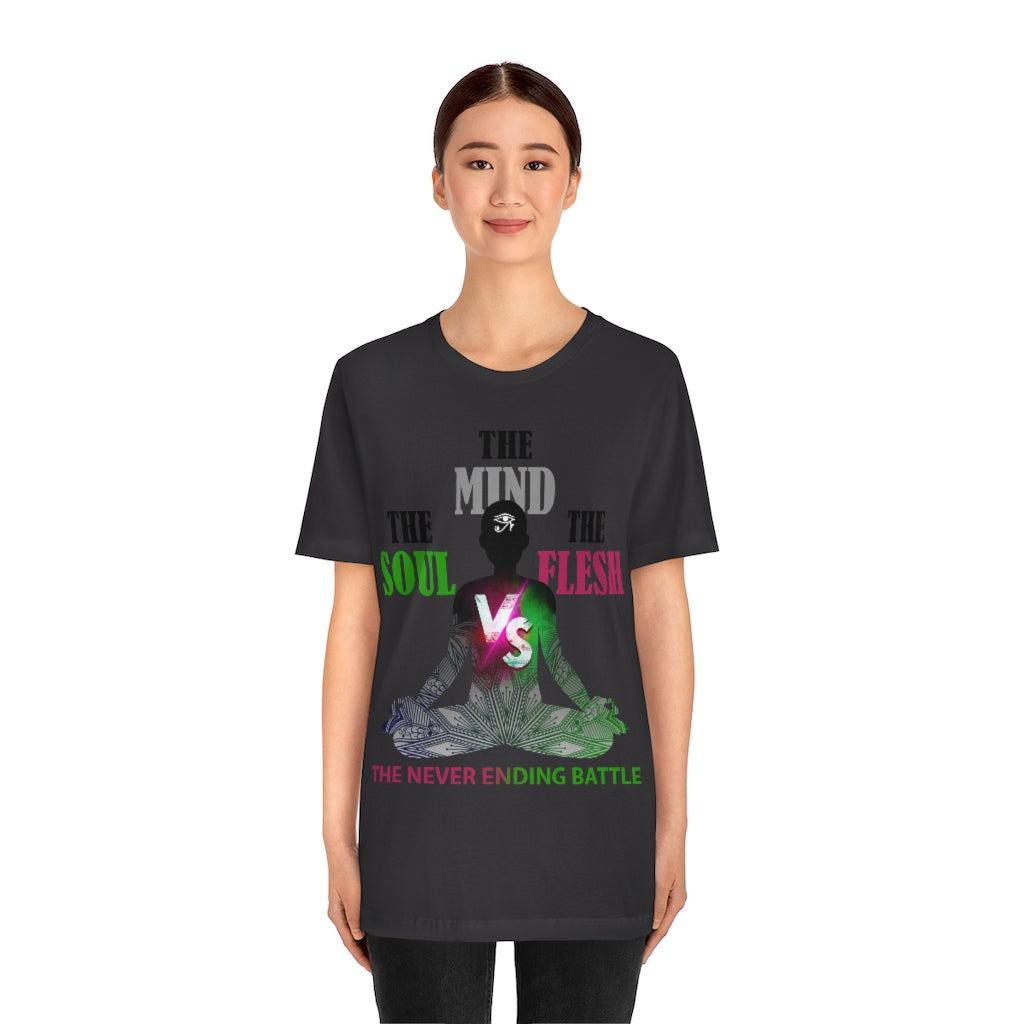 The Soul vs. The Flesh vs. The Mind Unisex Jersey Short Sleeve Tee