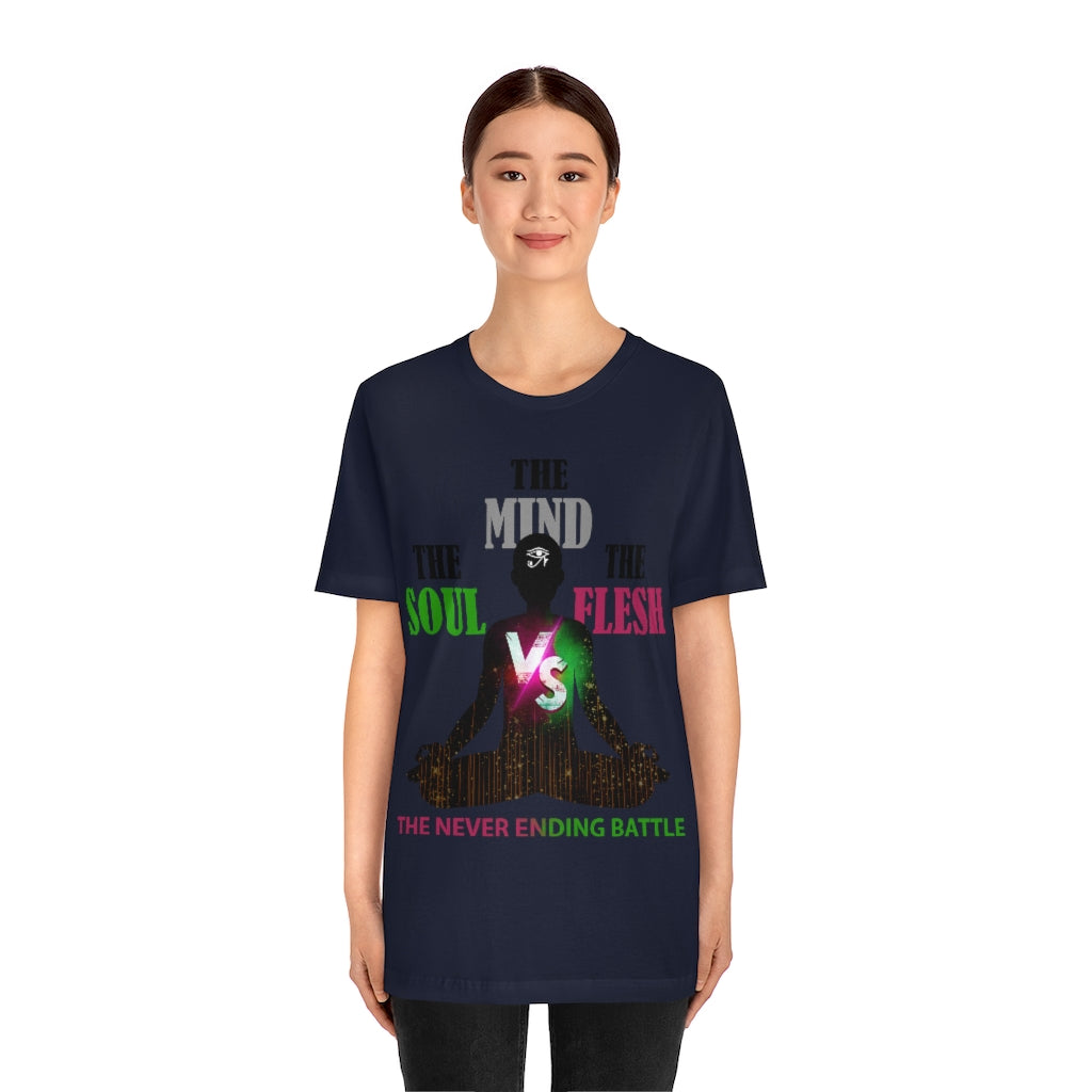 The Soul vs. The Flesh vs. The Mind Unisex Jersey Short Sleeve Tee