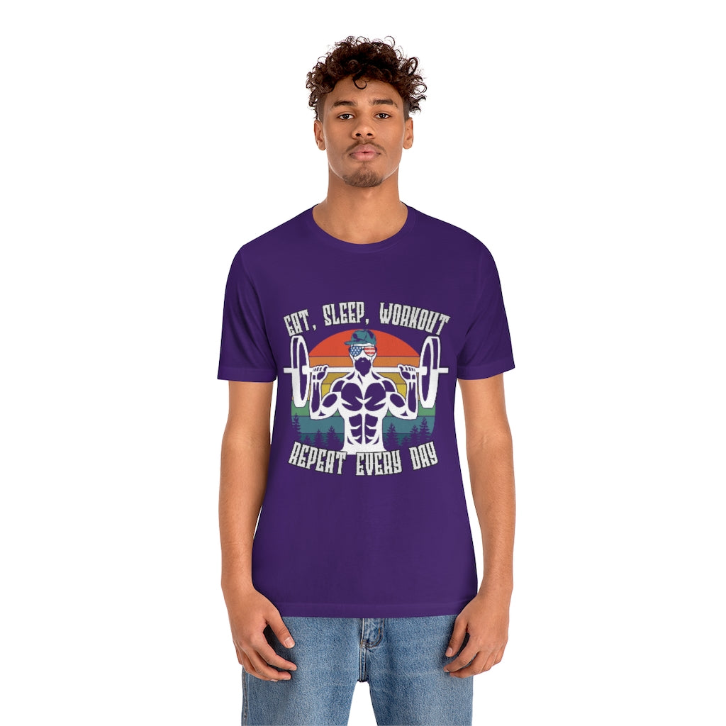 Workout Repeat Unisex Jersey Short Sleeve Tee