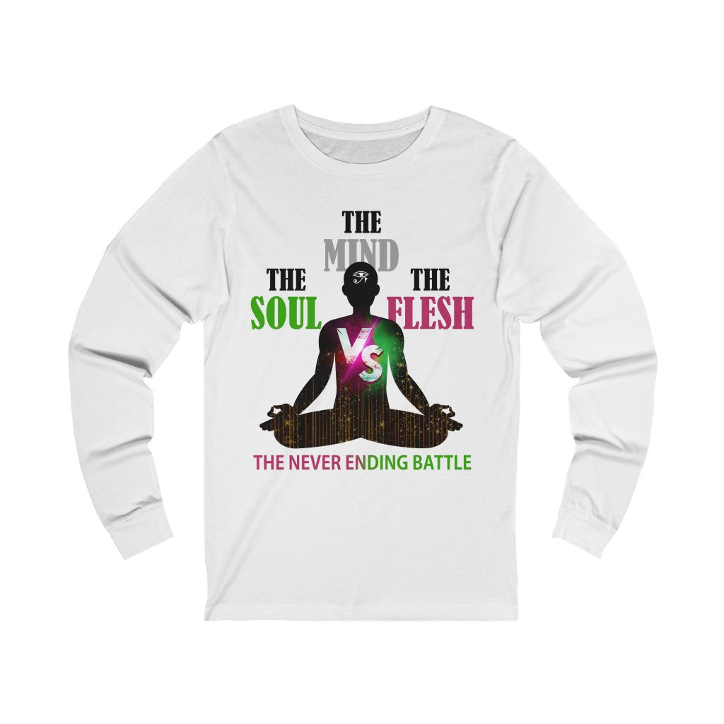 The Soul vs. The Flesh vs. The Mind Unisex Jersey Long Sleeve Tee