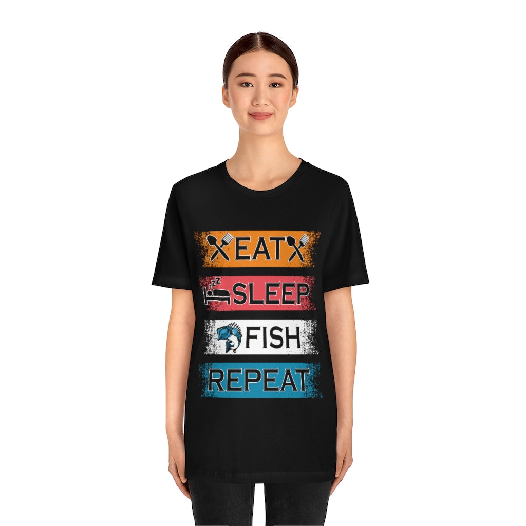 Fishing Repeat Unisex Jersey Short Sleeve Tee