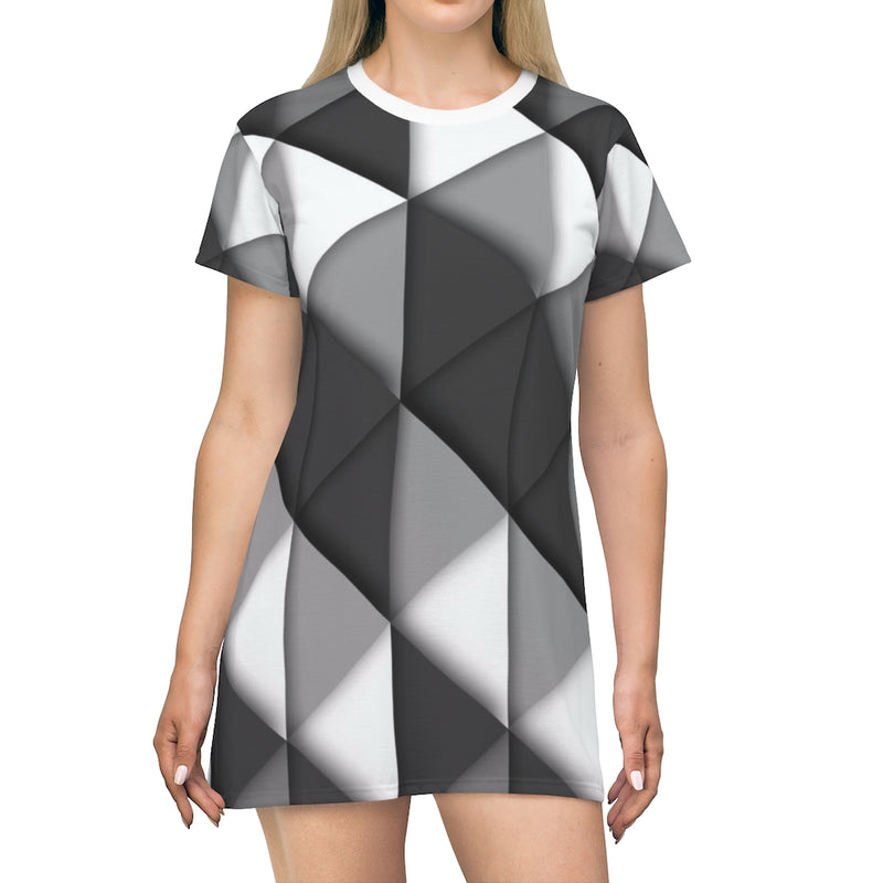 Chopped Geometric T-Shirt Dress