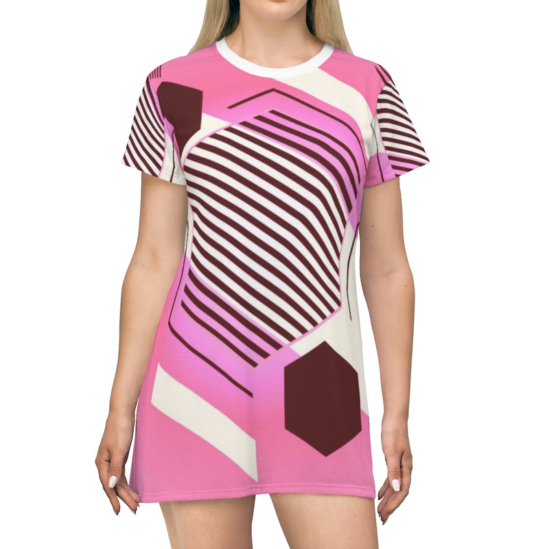 Hexagon Geometric T-Shirt Dress