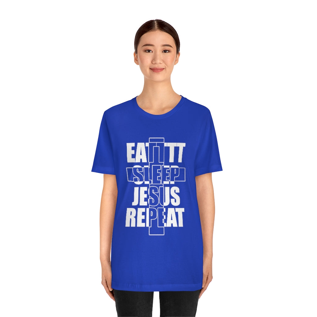 Jesus Repeat Unisex Jersey Short Sleeve Tee