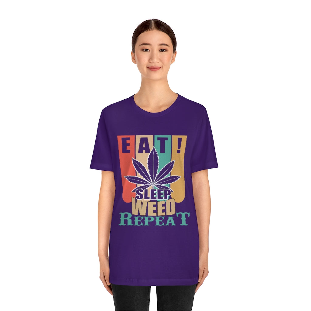 Weed Repeat Unisex Jersey Short Sleeve Tee