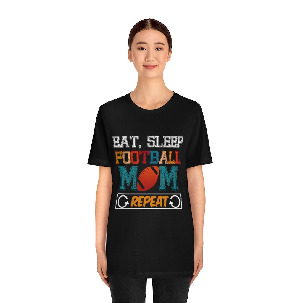 Football Mom Repeat Unisex Jersey Short Sleeve Tee