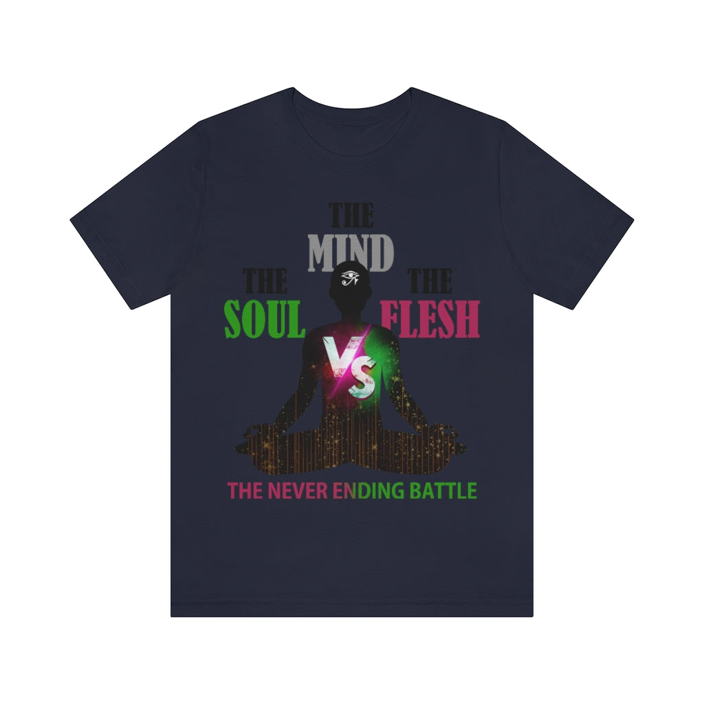 The Soul vs. The Flesh vs. The Mind Unisex Jersey Short Sleeve Tee