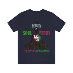 The Soul vs. The Flesh vs. The Mind Unisex Jersey Short Sleeve Tee