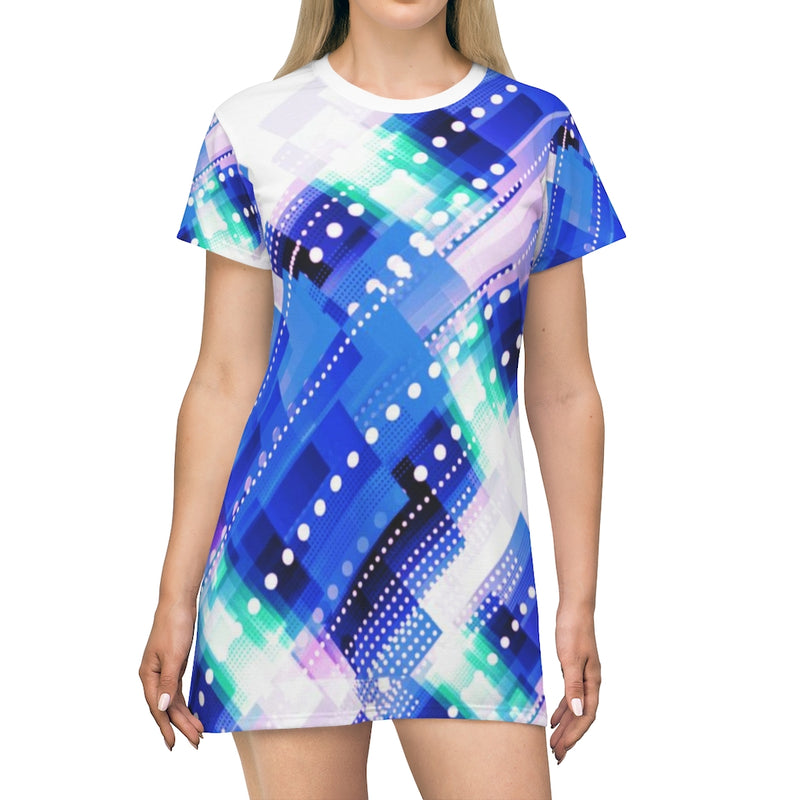 Ribbon Geometric T-Shirt Dress
