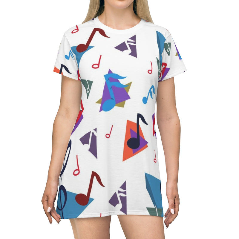 Geo Music T-Shirt Dress