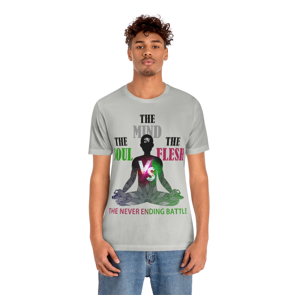 The Soul vs. The Flesh vs. The Mind Unisex Jersey Short Sleeve Tee