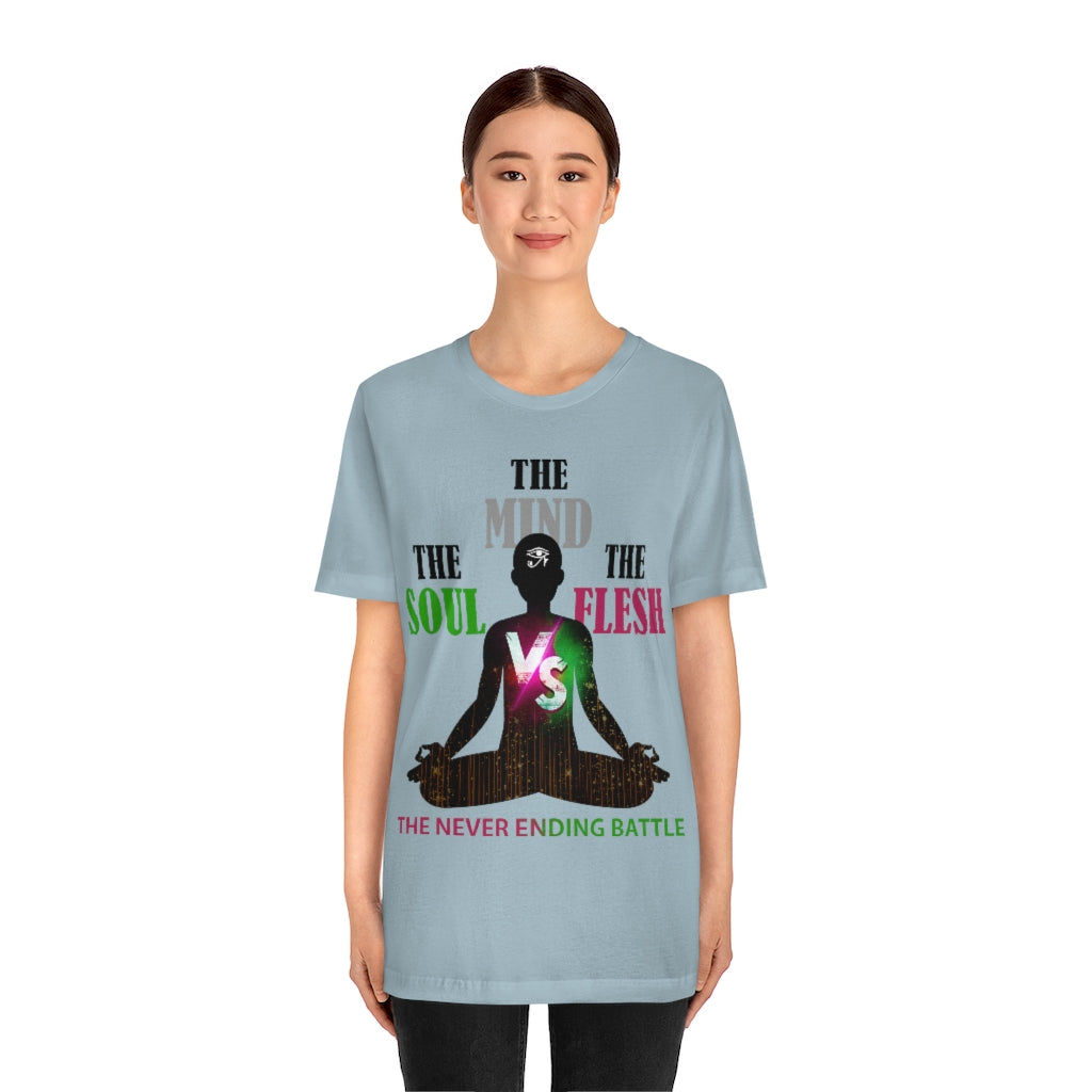 The Soul vs. The Flesh vs. The Mind Unisex Jersey Short Sleeve Tee