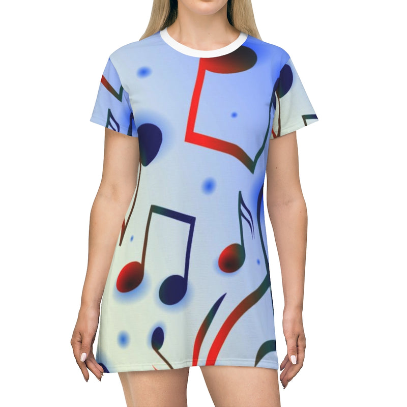 Jumbo Notes Music T-Shirt Dress