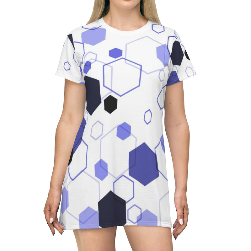Hexagon Fever Geometric T-Shirt Dress