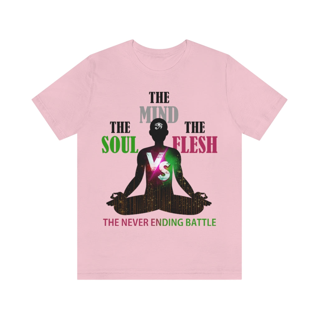 The Soul vs. The Flesh vs. The Mind Unisex Jersey Short Sleeve Tee