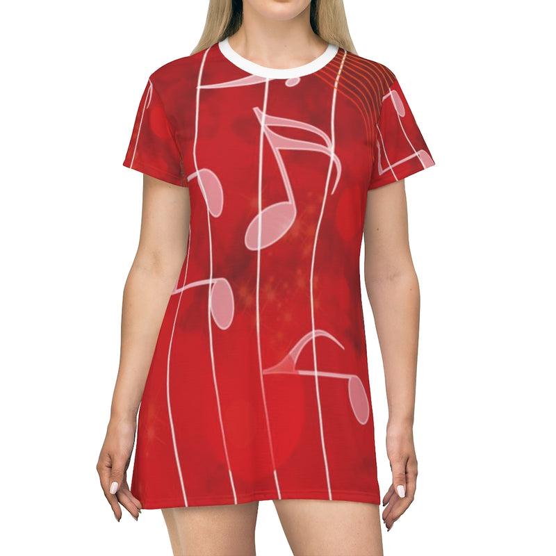 Abstract Music T-Shirt Dress