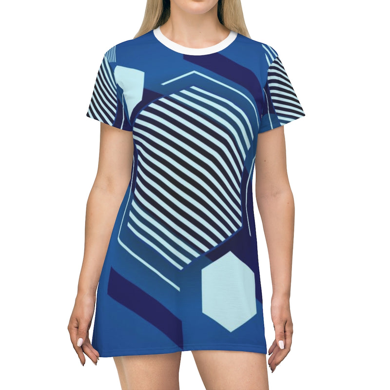 Hexagon Geometric T-Shirt Dress