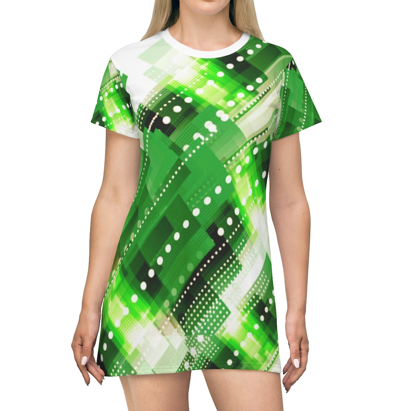 Ribbon Geometric T-Shirt Dress