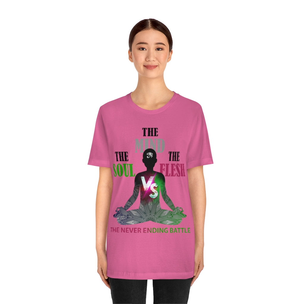 The Soul vs. The Flesh vs. The Mind Unisex Jersey Short Sleeve Tee