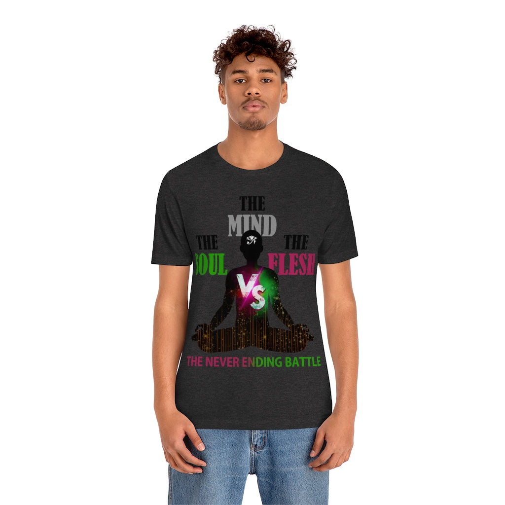 The Soul vs. The Flesh vs. The Mind Unisex Jersey Short Sleeve Tee