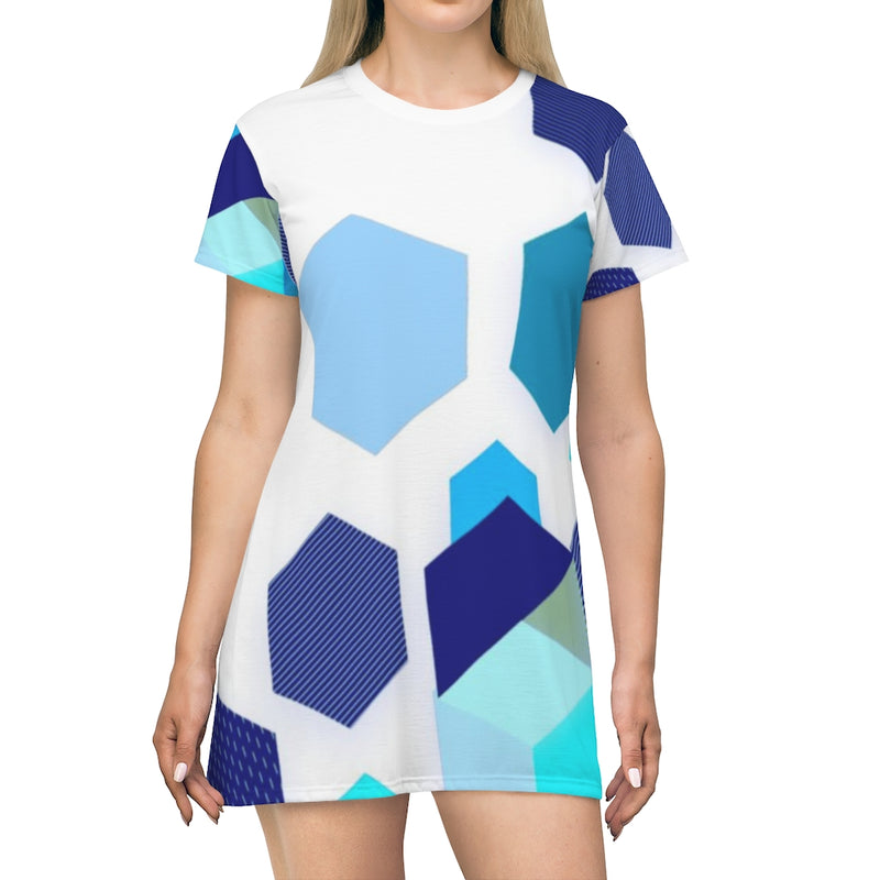 Hexagon Geometric T-Shirt Dress