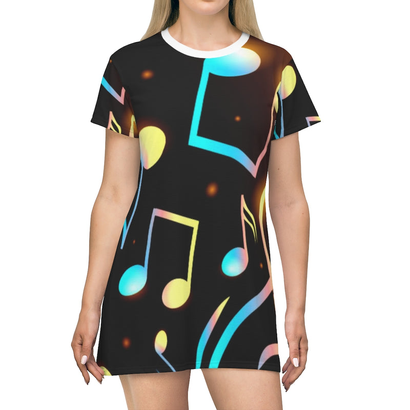 Jumbo Notes Music T-Shirt Dress