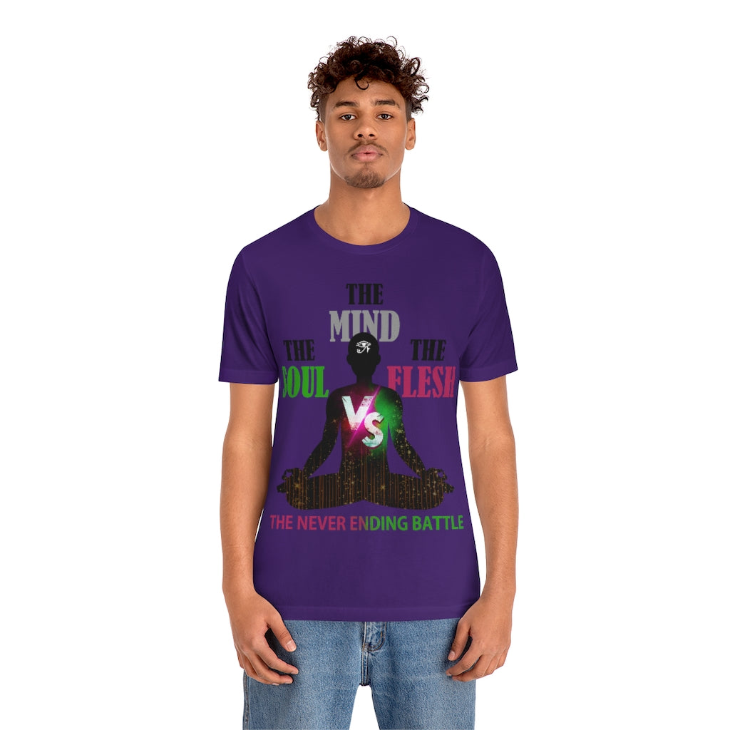 The Soul vs. The Flesh vs. The Mind Unisex Jersey Short Sleeve Tee