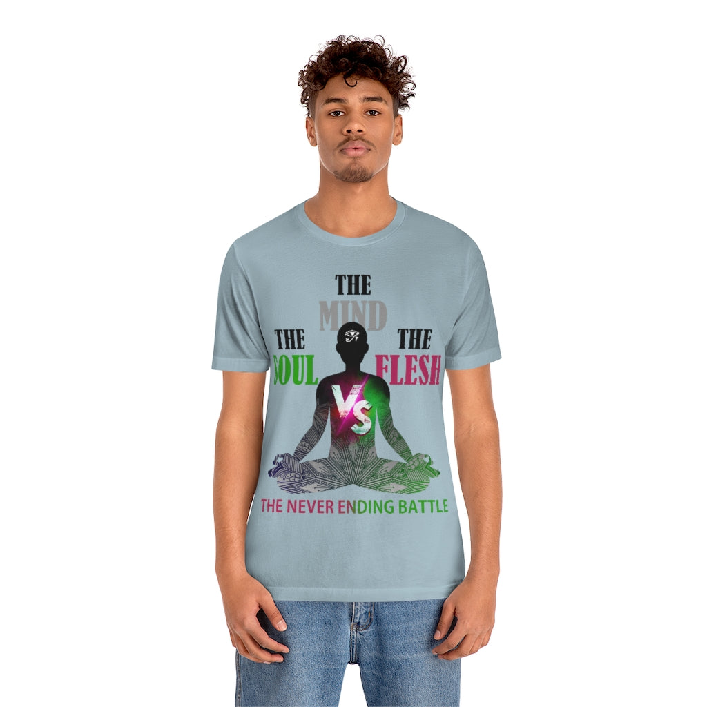 The Soul vs. The Flesh vs. The Mind Unisex Jersey Short Sleeve Tee
