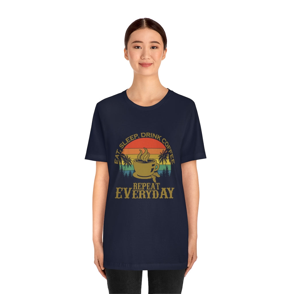 Coffee Repeat Unisex Jersey Short Sleeve Tee