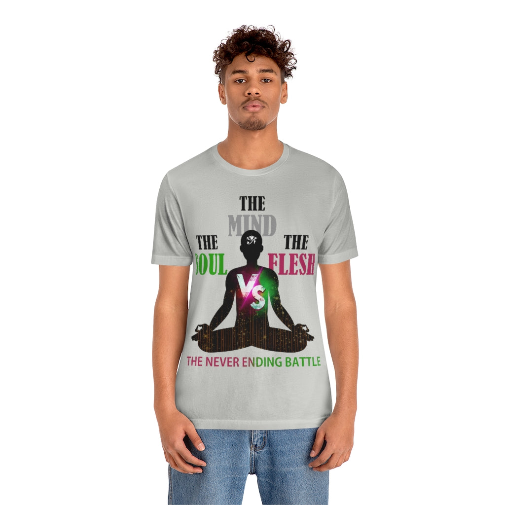 The Soul vs. The Flesh vs. The Mind Unisex Jersey Short Sleeve Tee