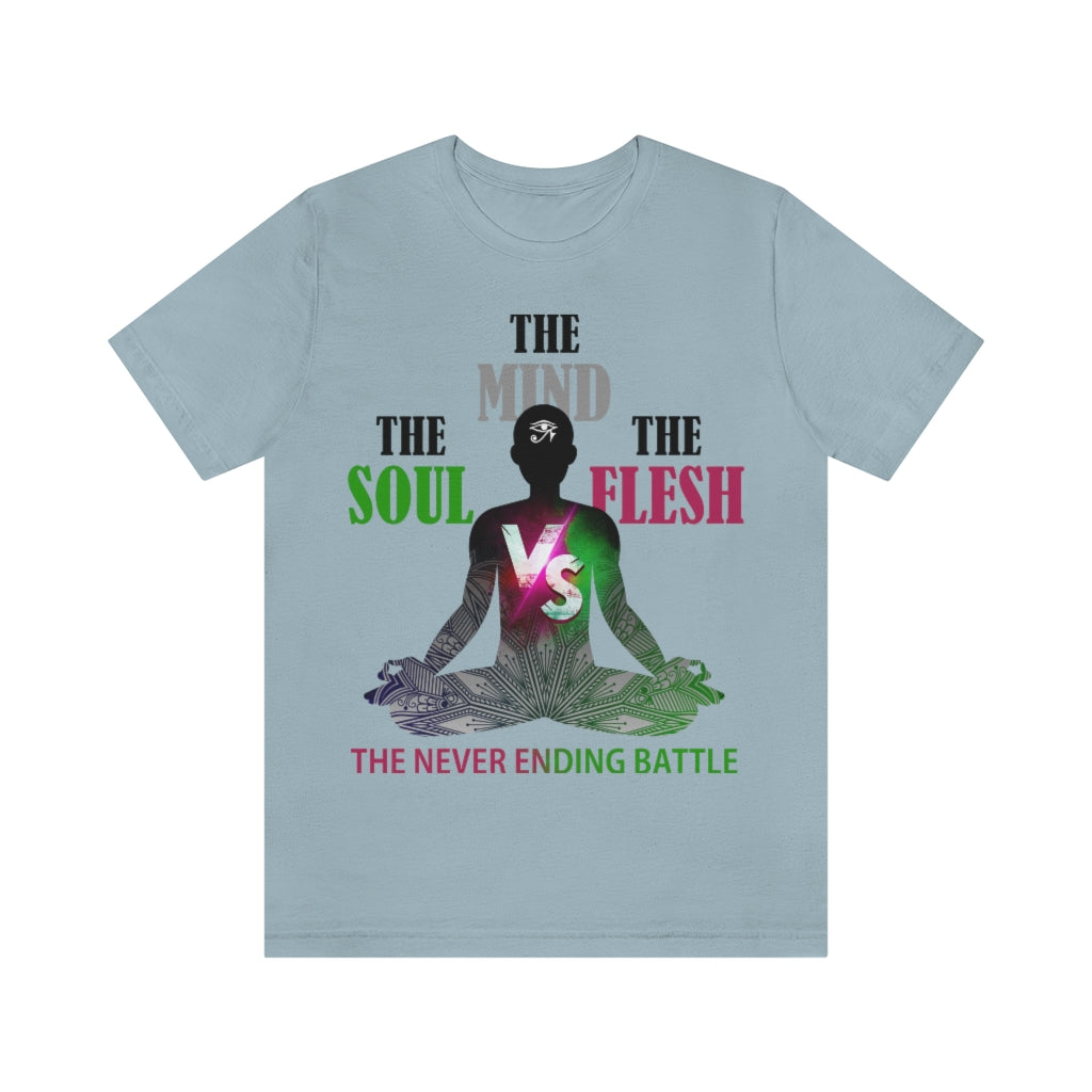 The Soul vs. The Flesh vs. The Mind Unisex Jersey Short Sleeve Tee