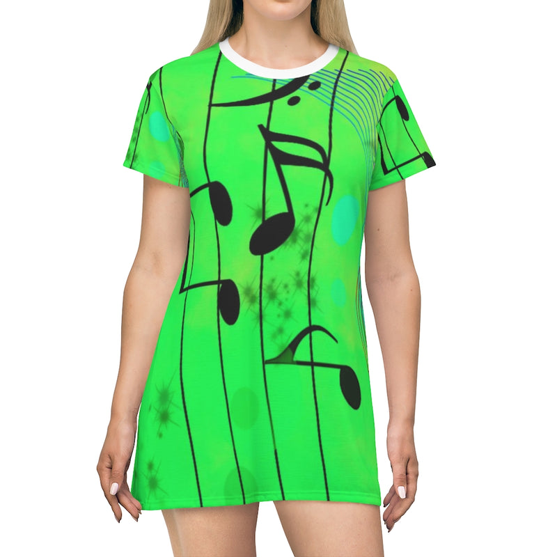 Abstract Music T-Shirt Dress