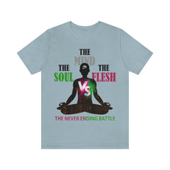 The Soul vs. The Flesh vs. The Mind Unisex Jersey Short Sleeve Tee