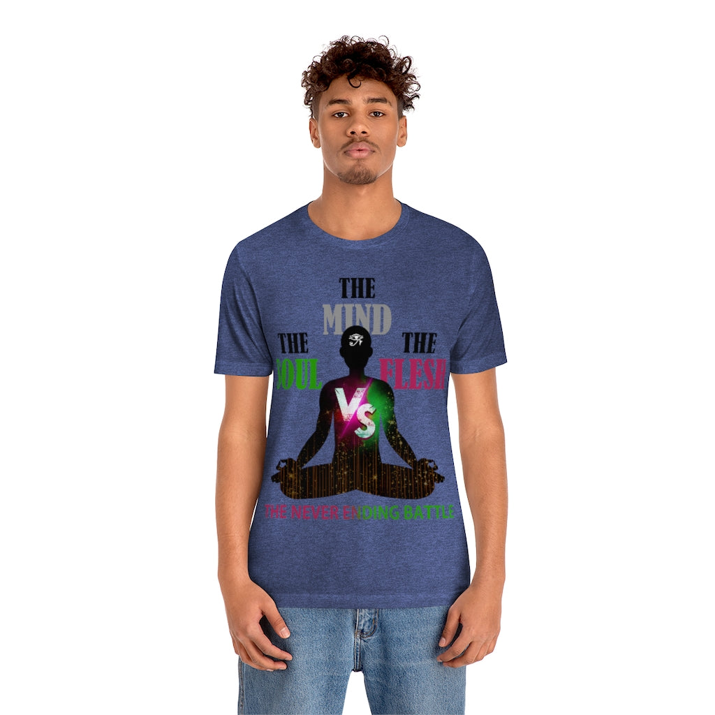 The Soul vs. The Flesh vs. The Mind Unisex Jersey Short Sleeve Tee