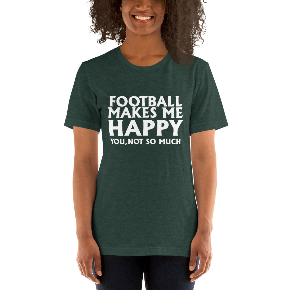 Football Makes Me Happy Short-Sleeve Women T-Shirt