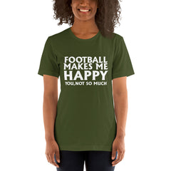 Football Makes Me Happy Short-Sleeve Women T-Shirt