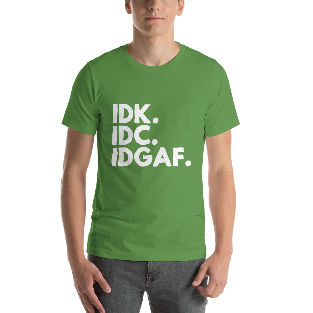 I Don't Care Short-Sleeve Unisex T-Shirt