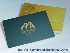 16PT Silk Laminated 2 Side Full Color Business Cards