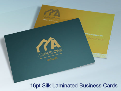 16PT Silk Laminated 2 Side Full Color Business Cards