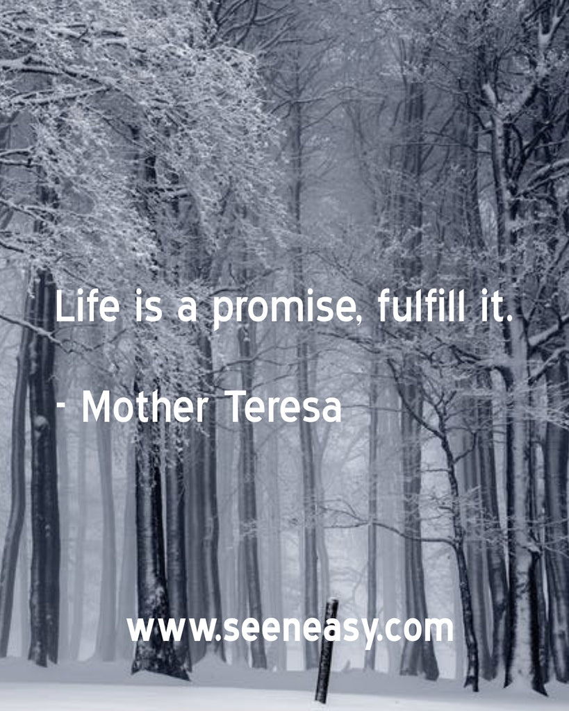 Life is a promise, fulfill it.