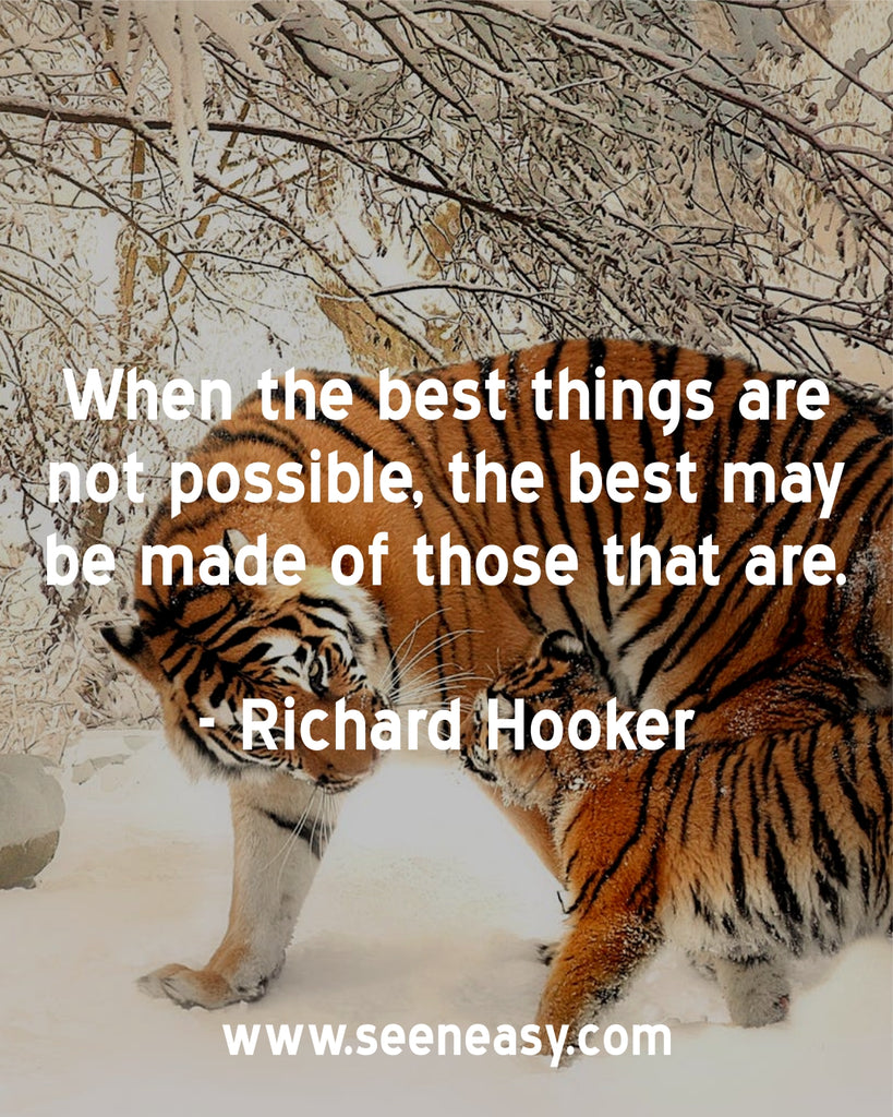 When the best things are not possible, the best may be made of those that are.