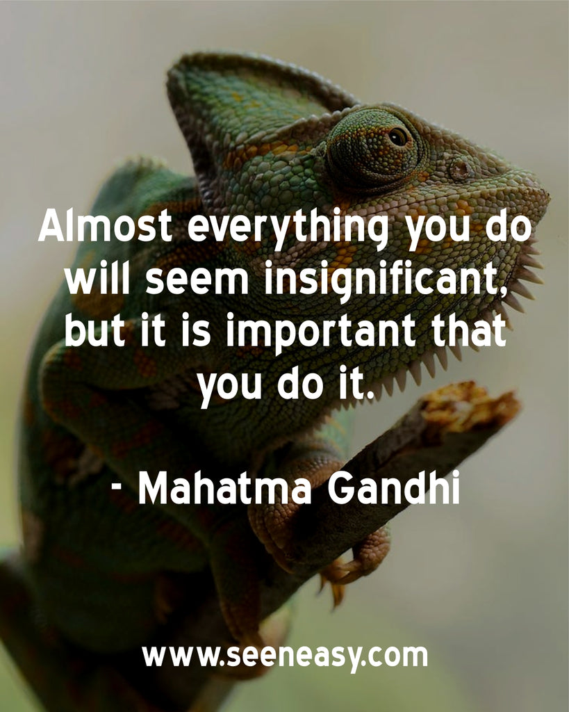 Almost everything you do will seem insignificant, but it is important that you do it.