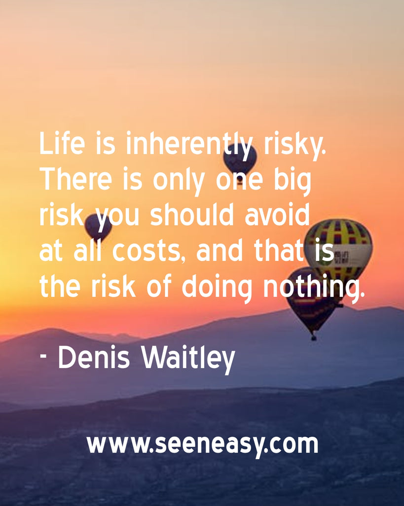 Life is inherently risky. There is only one big risk you should avoid at all costs, and that is the risk of doing nothing.
